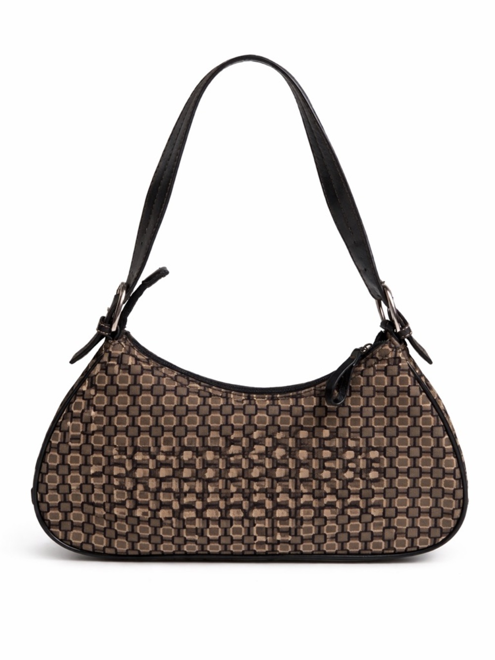 Nine West Vintage Y2K Geometric Pattern Shoulder Bag Small Chic Baguette Style